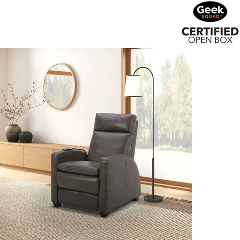 Open Box - Soft Touch PU Power Recliner with Power Headrests & Zero Gravity – Grey