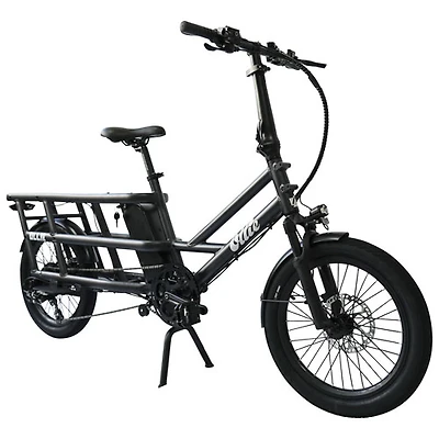 Ollie Longtail Cargo Step-Through Electric City Bike (500 W Motor / 96km Range / 32km/h Top Speed) - Black