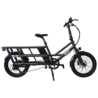 Vélo de ville électrique utilitaire à cadre bas Longtail de Ollie (moteur 500 W/autonomie 96 km/vitesse maximale 32 km/h) - Noir