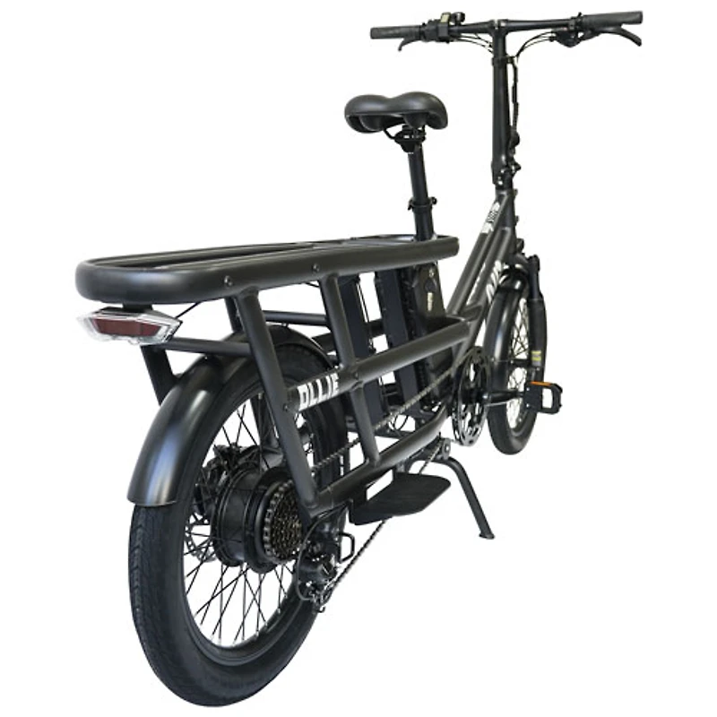 Ollie Longtail Cargo Step-Through Electric City Bike (500 W Motor / 96km Range / 32km/h Top Speed) - Black