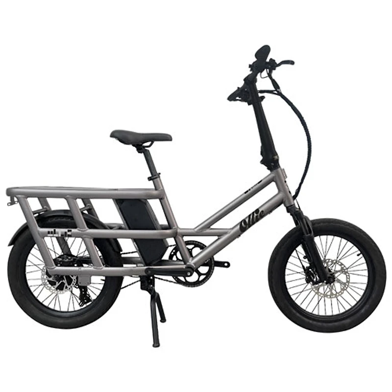 Vélo de ville électrique utilitaire à cadre bas Flip de Ollie (moteur 500 W/autonomie 96 km/vitesse maximale 32 km/h) - Argenté