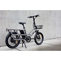 Vélo de ville électrique utilitaire à cadre bas Flip de Ollie (moteur 500 W/autonomie 96 km/vitesse maximale 32 km/h) - Argenté