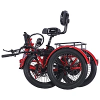 Tricycle électrique pliable à cadre bas Leo de Ollie (moteur 500 W/autonomie 65 km/vitesse maximale 22 km/h) - Rouge