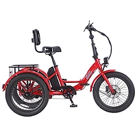 Tricycle électrique pliable à cadre bas Leo de Ollie (moteur 500 W/autonomie 65 km/vitesse maximale 22 km/h) - Rouge