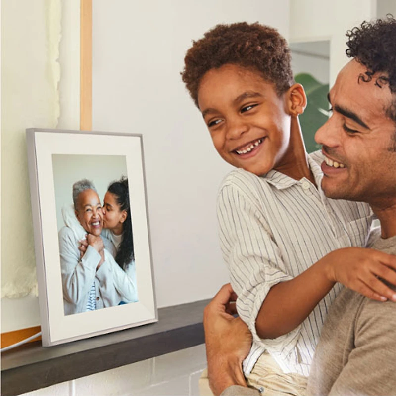 Aura Aspen 12" Digital Photo Frame (AF215-MWHT) - Clay - Exclusive Retail Partner