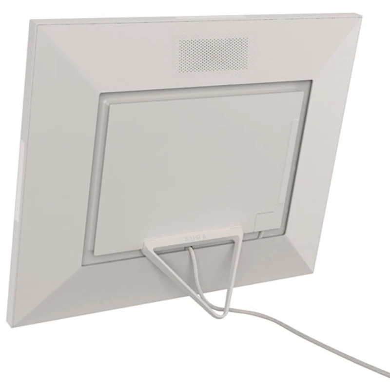 Cadre photo numérique Wi-Fi de 15 po Walden d'Aura (AF115-MWHT) - Argile/Passe-partout blanc