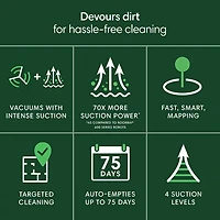Aspirateur robot connecté Wi-Fi à vidage automatique Roomba 105 Vac d'iRobot - Noir
