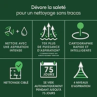 Aspirateur robot connecté Wi-Fi à vidage automatique Roomba 105 Vac d'iRobot - Noir