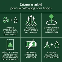 Aspirateur robot à vadrouille connecté Wi-Fi Roomba 105 Combo d'iRobot - Noir