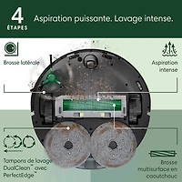 Aspirateur robot à vadrouille connecté Wi-Fi à vidage automatique Roomba Plus 505 Combo d'iRobot - Noir