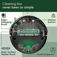 Aspirateur robot connecté Wi-Fi Roomba 205 DustCompactor Vac d'iRobot - Noir