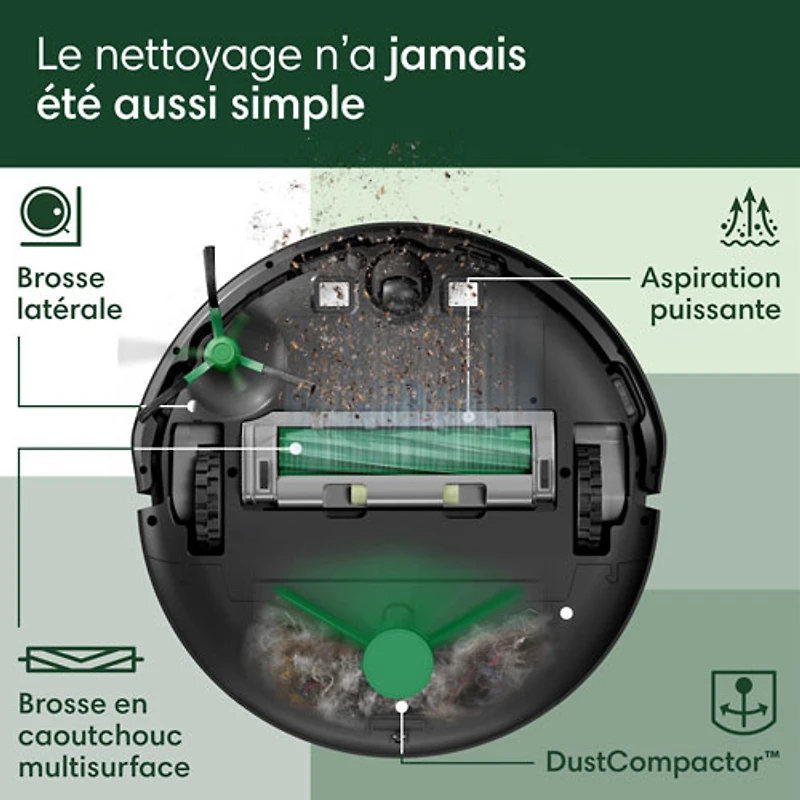 Aspirateur robot connecté Wi-Fi Roomba 205 DustCompactor Vac d'iRobot - Noir