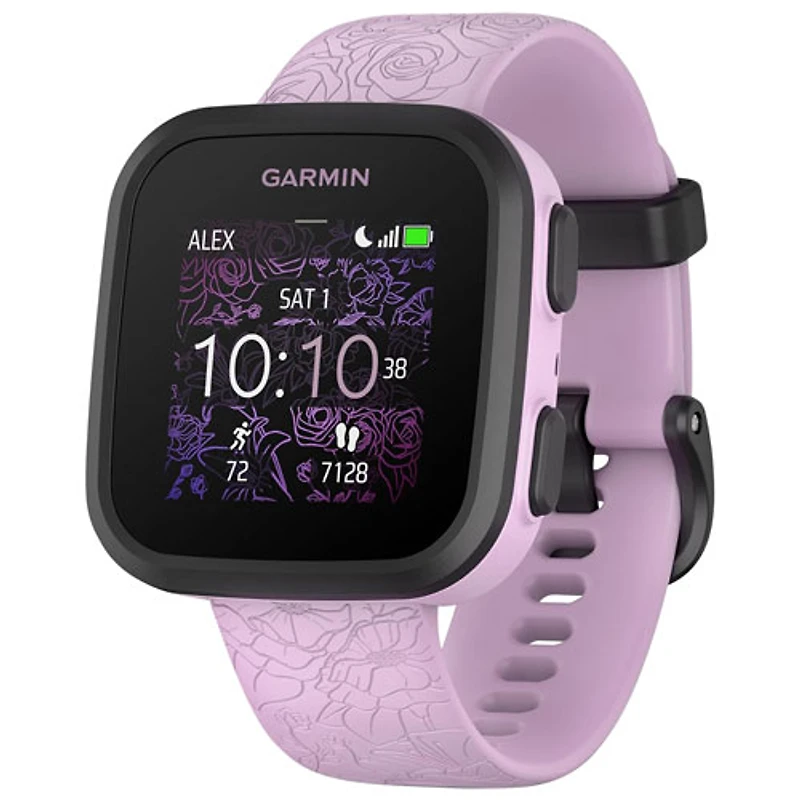 Montre intelligente pour enfants Bounce 33,1 mm de Garmin - Rose fleuri