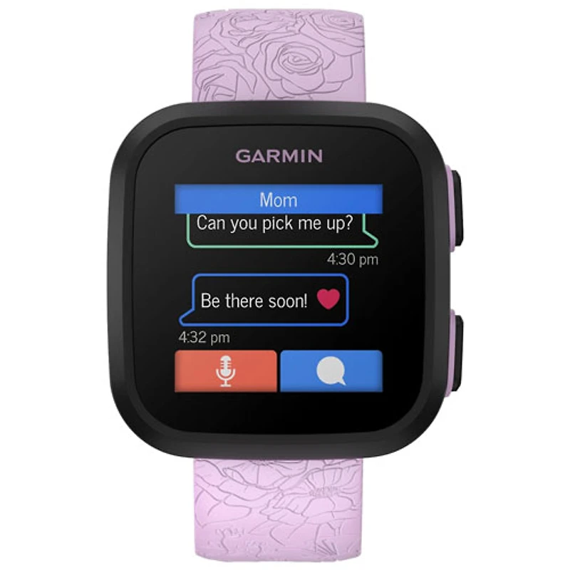 Montre intelligente pour enfants Bounce 33,1 mm de Garmin - Rose fleuri