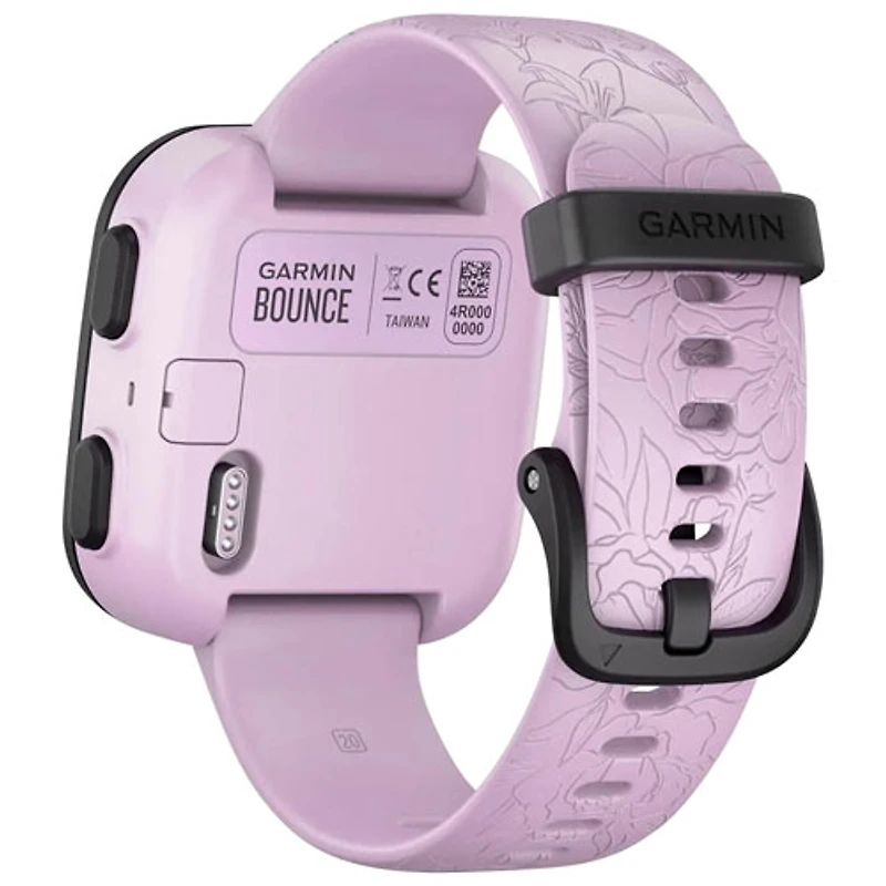Montre intelligente pour enfants Bounce 33,1 mm de Garmin - Rose fleuri