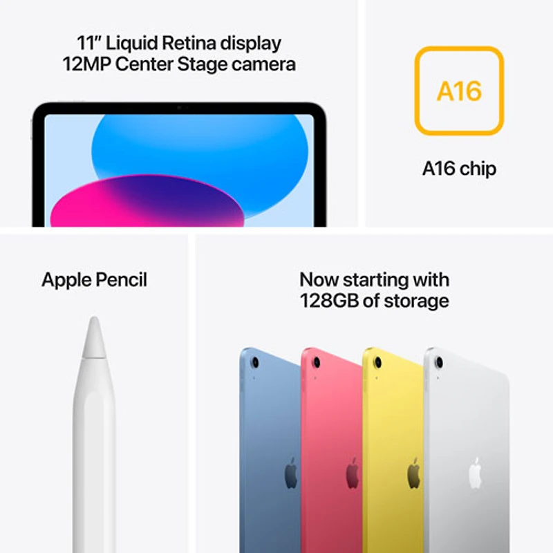Apple iPad A16 11" 128GB with Wi-Fi 6 (11th Generation) - Pink