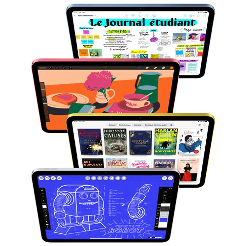 iPad A16 de 11 po et de 256 Go avec Wi-Fi 6 d'Apple (11e génération) - Bleu