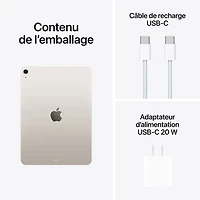 iPad Air M3 11 po 256 Go avec Wi-Fi 6E d'Apple (7e génération) - Comète