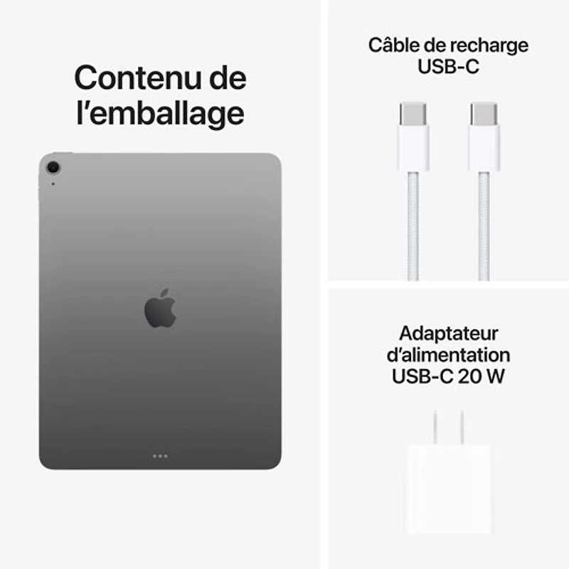 iPad Air M3 13 po 512 Go avec Wi-Fi 6E d'Apple (7e génération) - Gris cosmique