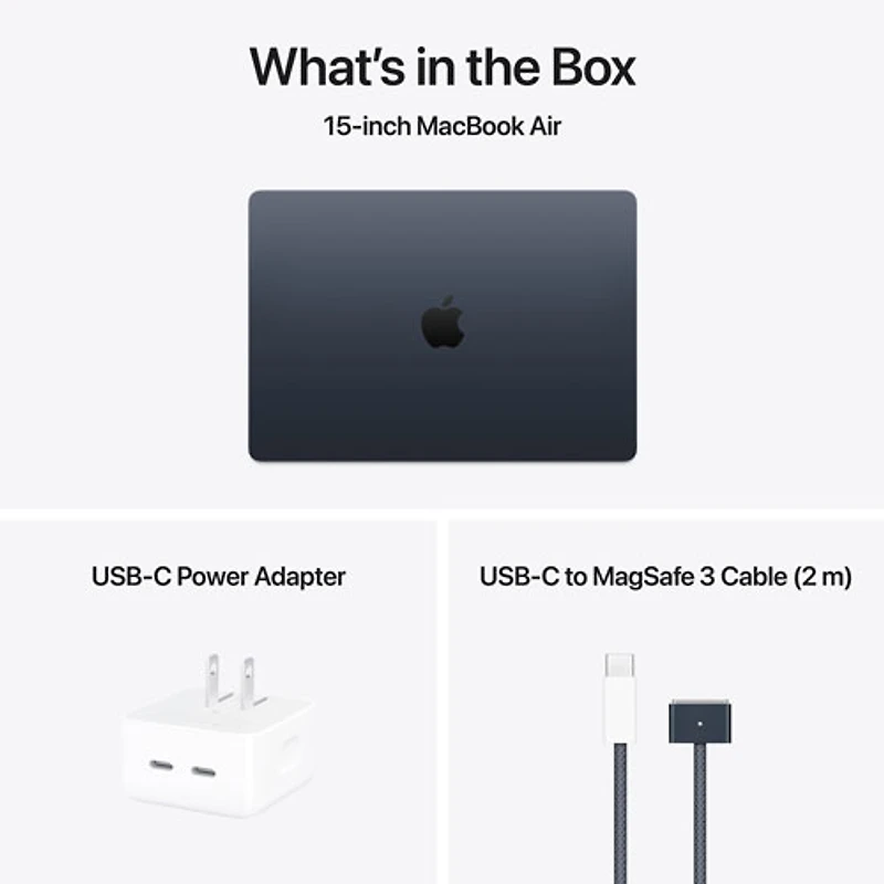 Apple MacBook Air 15.3" w/ Touch ID (2025) - Midnight (Apple M4 / 16GB RAM / 512GB SSD) - English
