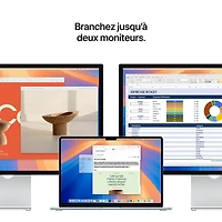 MacBook Air de 15,3 po avec Touch ID d'Apple (2025) - Bleu ciel (M4 d'Apple/RAM Go/SSD Go