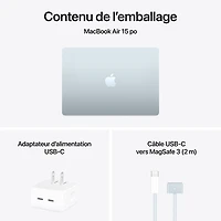 MacBook Air de 15,3 po avec Touch ID d'Apple (2025) - Bleu ciel (M4 d'Apple/RAM 24 Go/SSD 512 Go) - Anglais