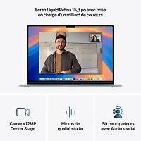 MacBook Air de 15,3 po avec Touch ID d'Apple (2025) - Bleu ciel (M4 d'Apple/RAM 24 Go/SSD 512 Go) - Anglais
