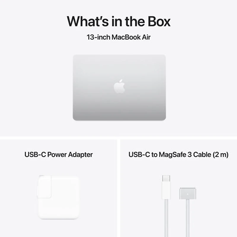 MacBook Air de 13,6 po avec Touch ID d'Apple (2025) - Argenté (M4 d'Apple/RAM 16 Go/SSD 256 Go) - Anglais