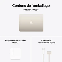MacBook Air de 13,6 po avec Touch ID d'Apple (2025) - Comète (M4 d'Apple/RAM 16 Go/SSD 256 Go) - Français
