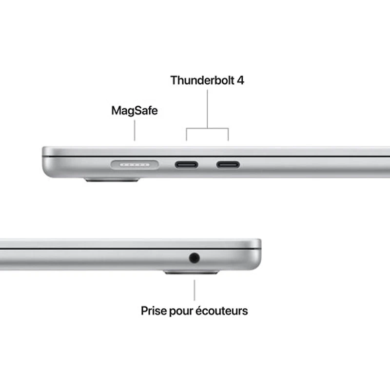 MacBook Air de 15,3 po avec Touch ID d'Apple (2025) - Argenté (M4 d'Apple/RAM 24 Go/SSD 512 Go