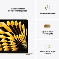 MacBook Air de 13,6 po avec Touch ID d'Apple (2025) - Comète (M4 d'Apple/RAM 16 Go/SSD 512 Go) - Français