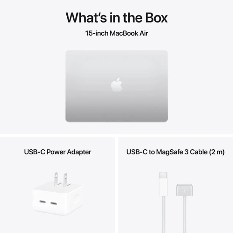 MacBook Air de 15,3 po avec Touch ID d'Apple (2025) - Argenté (M4 d'Apple/RAM 16 Go/SSD 512 Go) - Anglais