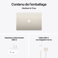 MacBook Air de 15,3 po avec Touch ID d'Apple (2025) - Comète (M4 d'Apple/RAM 16 Go/SSD Go