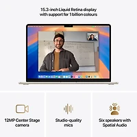 Apple MacBook Air 15.3" w/ Touch ID (2025) - Starlight (Apple M4 / 16GB RAM / 256GB SSD) - English