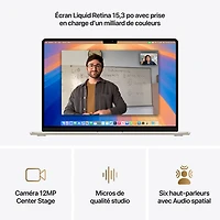 Apple MacBook Air 15.3" w/ Touch ID (2025) - Starlight (Apple M4 / 16GB RAM / 512GB SSD) - French