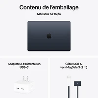 Apple MacBook Air 15.3" w/ Touch ID (2025) - Midnight (Apple M4 / 16GB RAM / 512GB SSD) - French