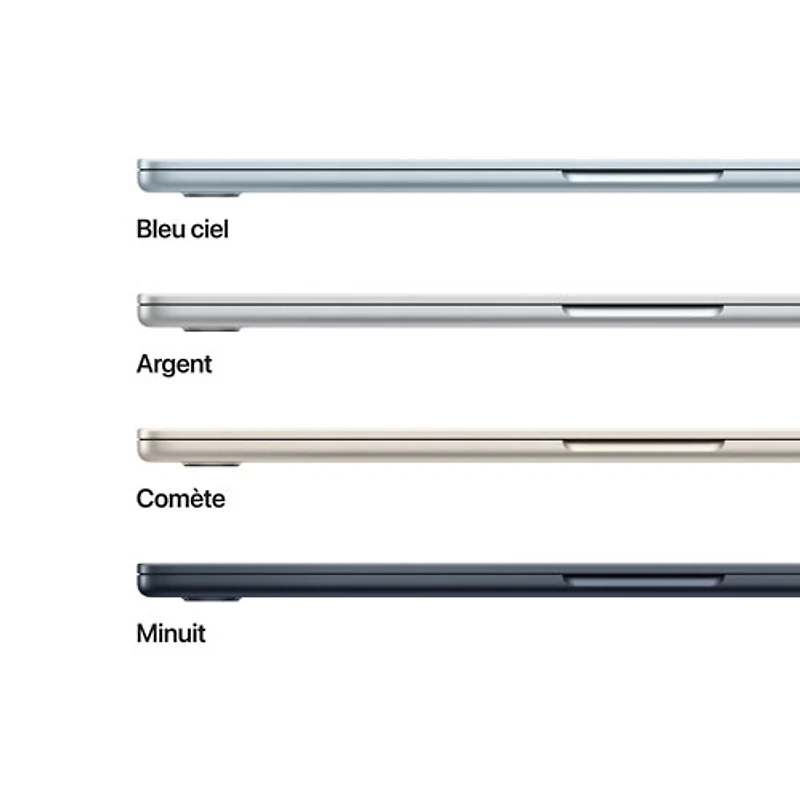 Apple MacBook Air 15.3" w/ Touch ID (2025) - Midnight (Apple M4 / 16GB RAM / 512GB SSD) - French