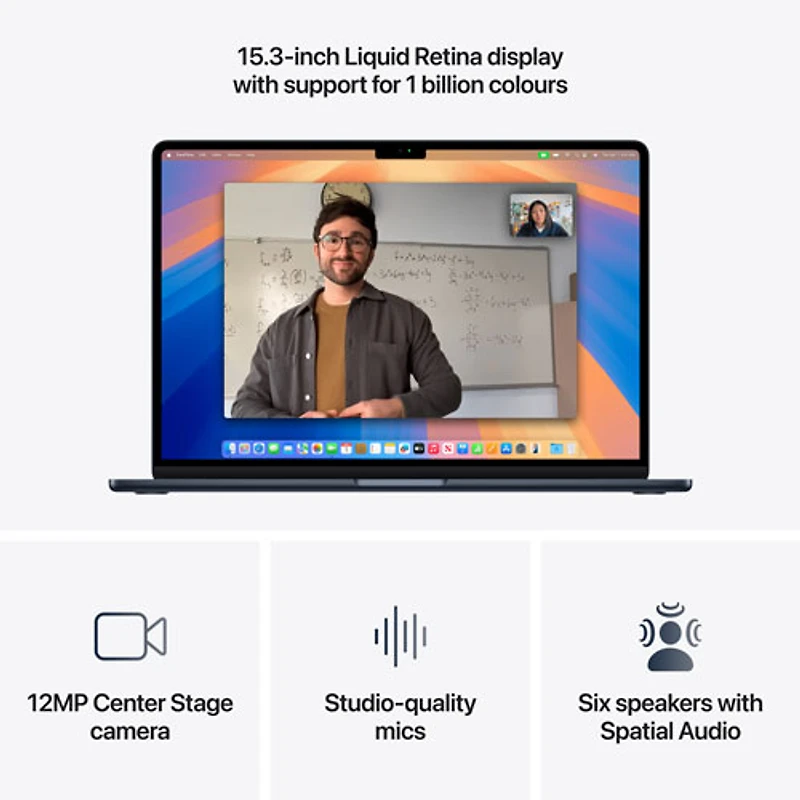 Apple MacBook Air 15.3" w/ Touch ID (2025) - Midnight (Apple M4 / 16GB RAM / 512GB SSD) - French