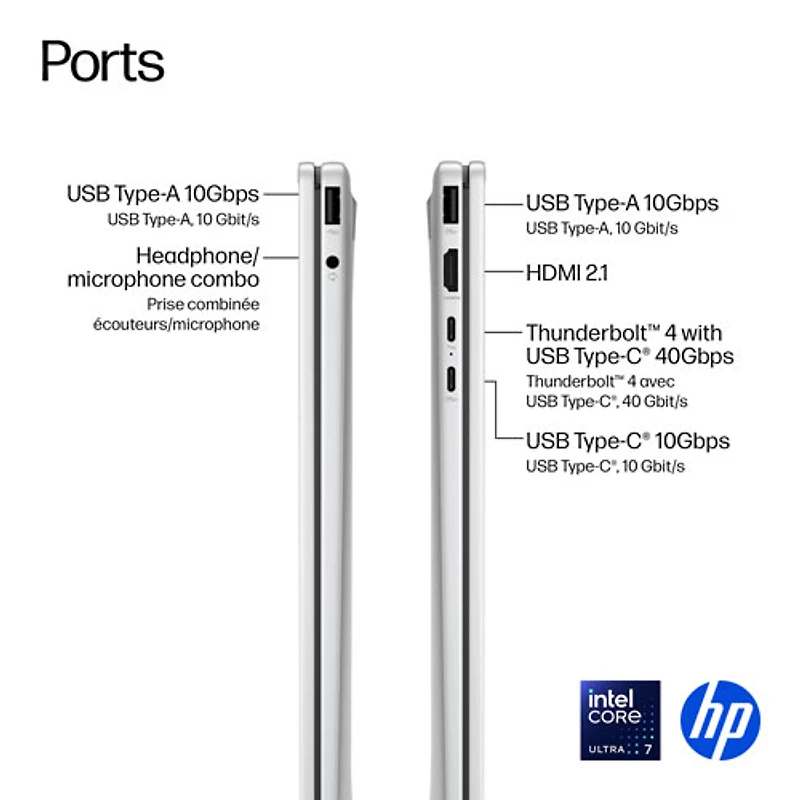 Portable Copilot+ PC 2-en-1 tactile de 16 po OmniBook 7 Flip de HP (Core Ultra 7-258V d'Intel/RAM 32 Go/SSD 1 To)