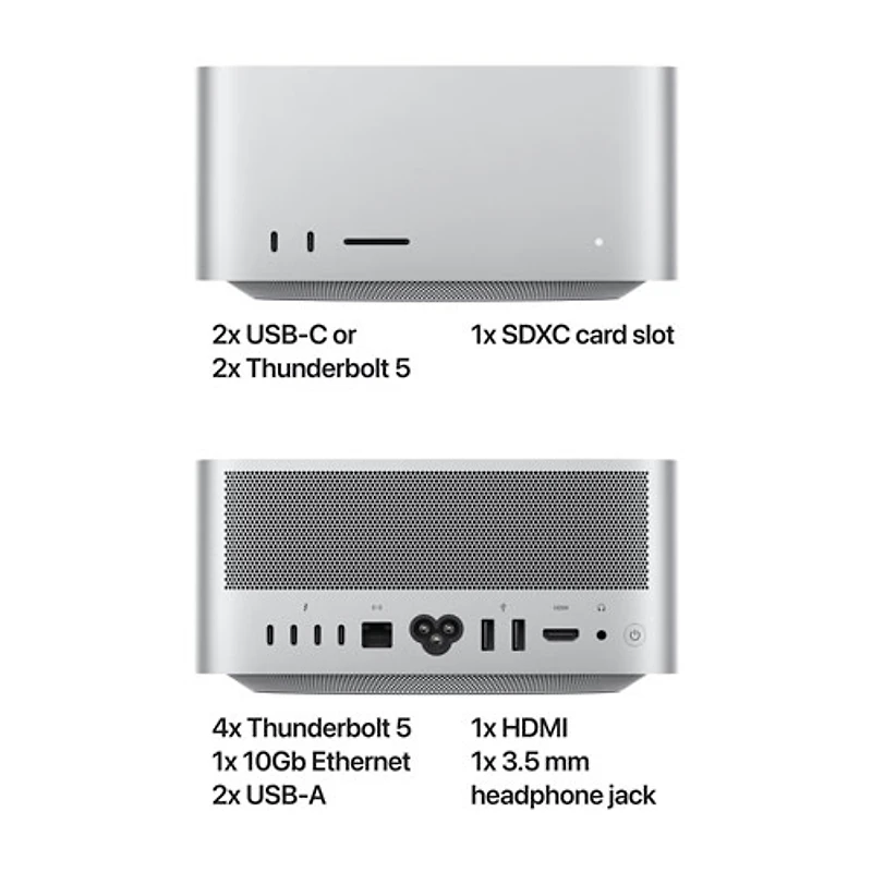 Mac Studio d'Apple (Puce M4 Max d'Apple/processeur graphique 32 coeurs/RAM 36 Go/SSD 512 Go)