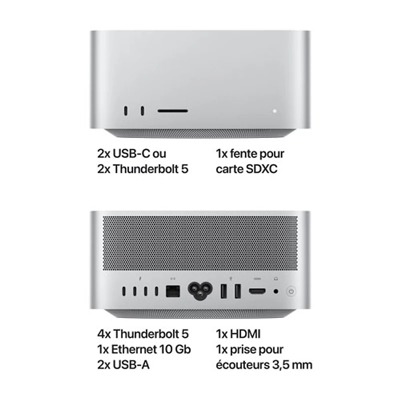 Mac Studio d'Apple (Puce M4 Max d'Apple/processeur graphique 32 coeurs/RAM 36 Go/SSD 512 Go)