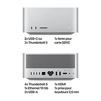 Mac Studio d'Apple (Puce M4 Max d'Apple/processeur graphique 32 coeurs/RAM 36 Go/SSD 512 Go)