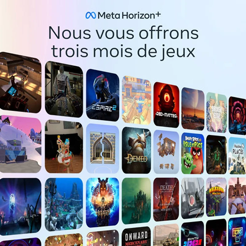 Casque de réalité virtuelle de 128 Go Meta Quest 3S avec période d'essai de 3 mois de Meta Horizon+