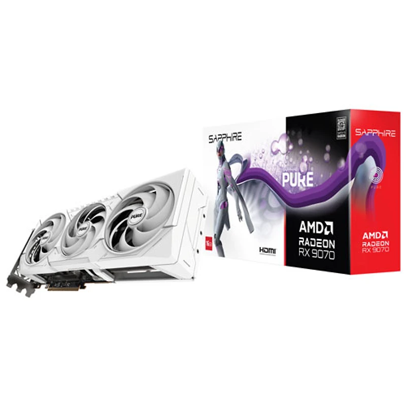 Carte graphique Pure AMD Radeon RX 9070 GDDR6 16 Go de Sapphire