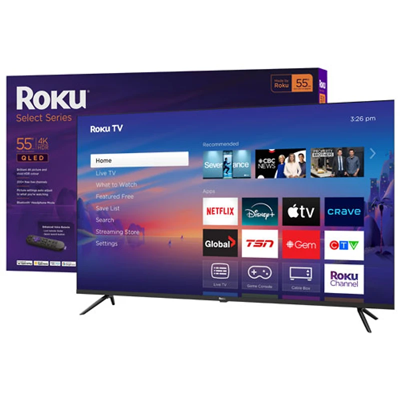 Roku Select Series 55" 4K UHD HDR QLED Roku Smart TV (55R5C5CA) - 2025