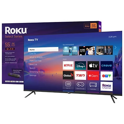 Roku Select Series 55" 4K UHD HDR QLED Roku Smart TV (55R5C5CA) - 2025