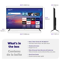 Roku Select Series 55" 4K UHD HDR QLED Roku Smart TV (55R5C5CA) - 2025
