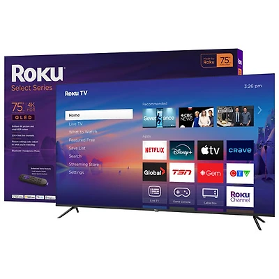 Roku Select Series 75" 4K UHD HDR QLED Roku Smart TV (75R5C5CA) - 2025