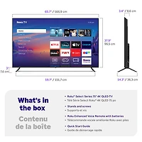 Roku Select Series 75" 4K UHD HDR QLED Roku Smart TV (75R5C5CA) - 2025