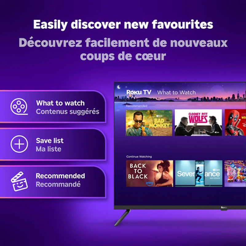 Téléviseur intelligent Roku QLED HDR UHD 4K de 75 po série Select de Roku (75R5C5CA) - 2025
